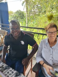 Teh Francis Yai meeting with CEO of Informatik Fur Afrika, Rosina Hug, in Douala 